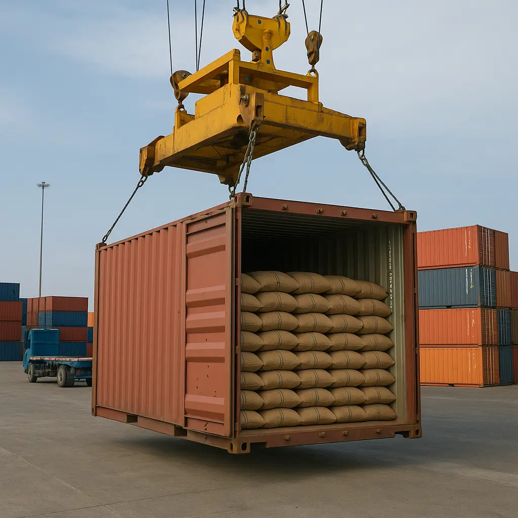 Chargement de conteneur au port d’Abidjan